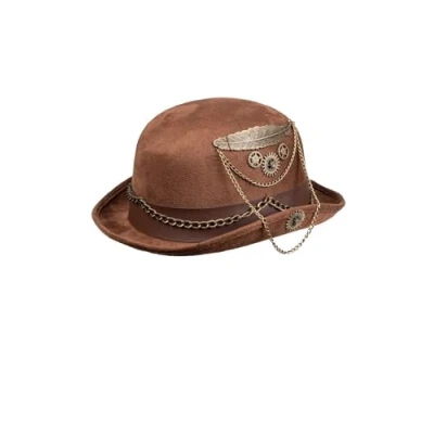 Imagen de Boland 54561 sombrero Chainpunk, color marrón, engranajes, de melón, steampunk, fiesta temática, carnaval