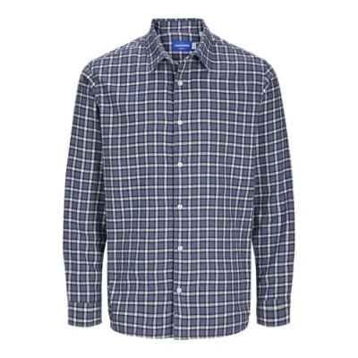Imagen de JACK &amp; JONES Jorjoshua Flannel Check Shirt LS Camisa Casual, Noche Sombra Azul, XL para Hombre
