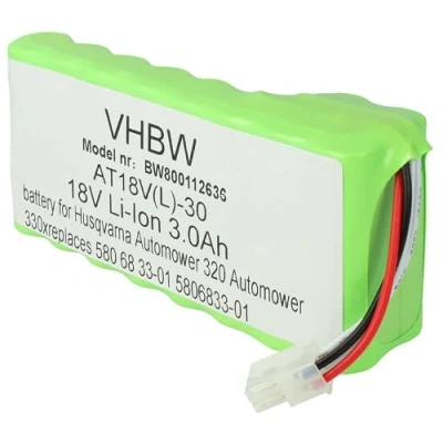 Imagen de vhbw Batería Compatible con Husqvarna Automower 320, 330X, 420, 430, 430X, 440, 450X, 520, 550 Robot cortacésped (Li Ion, 3000mAh, 18V)