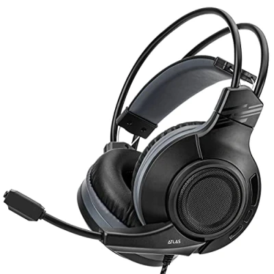 Imagen de NITHO Atlas Auriculares Gaming para PS4/PS5/Xbox One/Xbox Series XS/PC/Móvil, con Cable y Micrófono Plegable, Controlador de 50 mm Diadema Ligera Negro