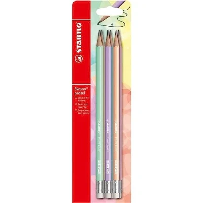 Imagen de Lápiz de grafito con goma STABILO Swano Pastel Pack 6 unidades