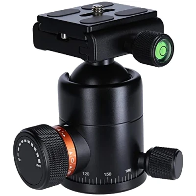Imagen de Rollei Cabezal de Bola trípode para C6i, Profesional 360 Grados con fricción, Capacidad Carga 12 kg y 3 Niveles Burbuja. Incluye Placa liberación rápida