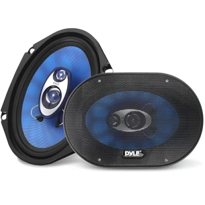 Imagen de Pyle Par de altavoces para auto 6 x 9, Coche, 400V, 4 vias, Caucho butilo no fatigante, Frecuencia 50 20Khz, Bovina movil ASV ohmios y 1.25