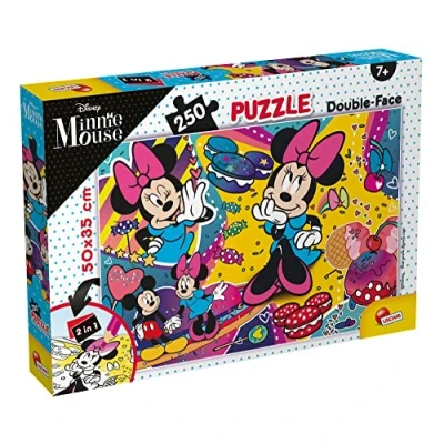 Imagen de Liscianigiochi , Puzzle Maxi Floor para niños de 250 piezas, 2 en 1 Doble Cara con reverso colorear Minnie Mouse 91690