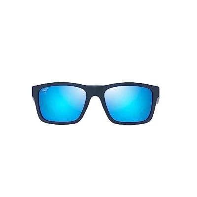 Imagen de Maui Jim The Flats Gafas, Navy with Light Blue Interior &amp; Temple Tips, 57/19/136 Unisex Adultos