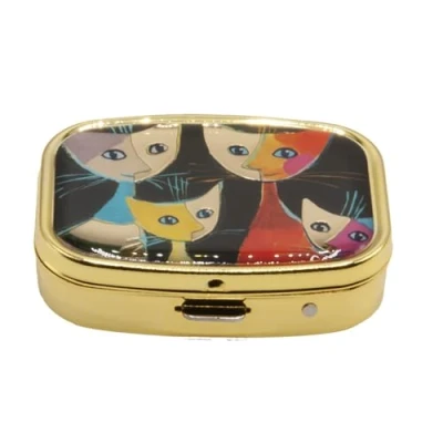 Imagen de Fridolin 18279 Rosina Wachtmeister 4 Gatos Caja de píldoras Metal 5,1 x 3,6 1,8 cm, Multicolor