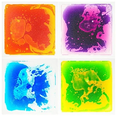 Imagen de Art3d Baldosas sensoriales líquidas, 30 x cm, Sala de Juegos, Pista Baile, Cuadrada, Multicolor, 4 Azulejos