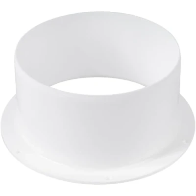 Imagen de Vent Systems Conector de conducto ventilación 125 mm / 12,5 cm con brida recta, tubo plástico para refrigeración sistema HVAC,