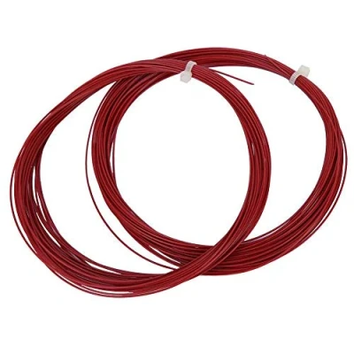 Imagen de Keenso 2 Piezas Cuerda de Raqueta bádminton 10m Alta flexibilidad Línea Entrenamiento Líneas Accesorio reparación bádminton(Rojo)