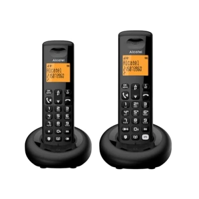 Imagen de Alcatel E260 S.Voice Duo Teléfono inalámbrico DECT con contestador 2 teléfonos: diseño Compacto, Pantalla retroiluminada Grande, función Manos Libres, Bloqueo de Llamadas no deseadas
