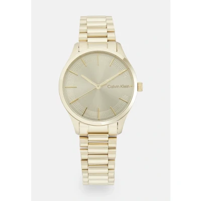 Imagen de Calvin Klein Reloj Analógico de Cuarzo para Hombre y Mujer Colección Iconic Bracelet 35MM con Correa Acero Inoxidable Color Dorado 25200043