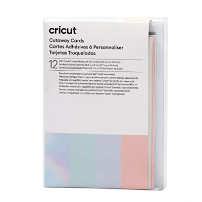 Imagen de Cricut Recortadas Pastel 12,1 cm x 16,8 (tamaño Paquete de 12 para Uso con Alfombrilla Tarjetas 2 2, Plata, 12.1cm 16.8cm Size R40), Talla única