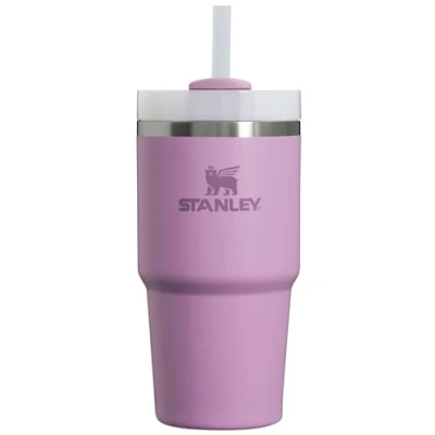 Imagen de STANLEY Quencher H2.0 FlowState Vaso aislado al vacío de acero inoxidable con tapa y popote para agua, té helado o café, batidos más, lila, 20 onzas
