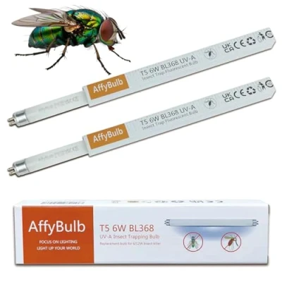 Imagen de AffyBulb 2 * 6W Lámparas de reemplazo para lampara antimosquitos/Mata Mosquitos electrico 9in T5 BL368 Tubos UV
