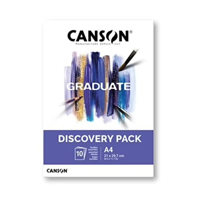 Imagen de Canson Graduate, Discovery Pack, mini pk, A4 21x29,7cm, 4 colores surtidos, 10 hojas