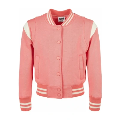Imagen de Urban Classics Sudadera con cremallera para niños, Talla: 158/164, Palepink/whitesand