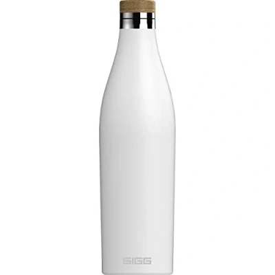 Imagen de SIGG Meridian White Cantimplora metálica (0.7 L), botella hermética sin sustancias nocivas, de acero inoxidable aislante para bebidas frías y calientes