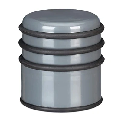 Imagen de Relaxdays Tope de puertas, Pesado, Para puertas y ventanas,∅ 7 cm, 3 anillos goma, Gris oscuro