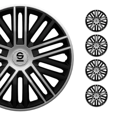 Imagen de SPARCO Bergamo SPC1685BKSV Tapacubos 16in negro, plata