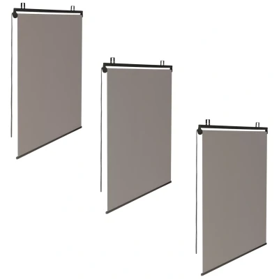 Imagen de IDMarket Lote de 3 persianas enrollables (124 x altura) 225 cm para pérgola topo