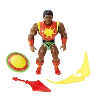 Imagen de Masters of the Universe Origins Sun Man figura de acción, muñeco articulado juguete (Mattel HDR90)