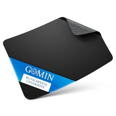 Imagen de GOMIN Alfombrilla para ratón de 32 x 22 cm, Antideslizante, Bordes sin Costuras, Mejora la Velocidad y precisión, Ideal PC, Ordenador portátil Negro
