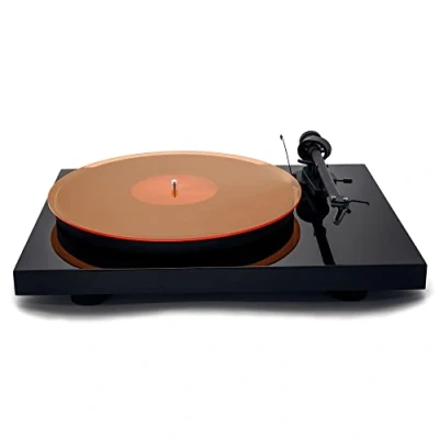 Imagen de Estera giratoria de acrílico LP Slipmat para tornamesas y Tocadiscos Vinilo OrangeLit Naranja Fuego