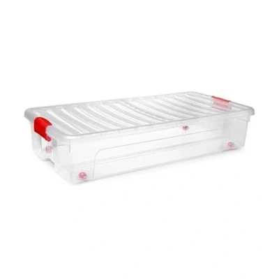 Imagen de AC Caja de Almacenamiento Modelo KLIP bajocama Fabricado en Plástico Capacidad 35 litros Cierre hermético y Tapa abatible 16 x 39,5 78 cm
