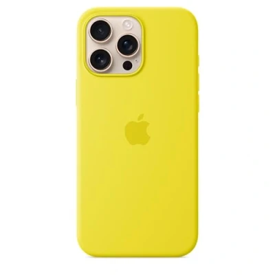Imagen de Apple Funda de silicona con MagSafe para iPhone 16 Pro Max, Amarillo carambola