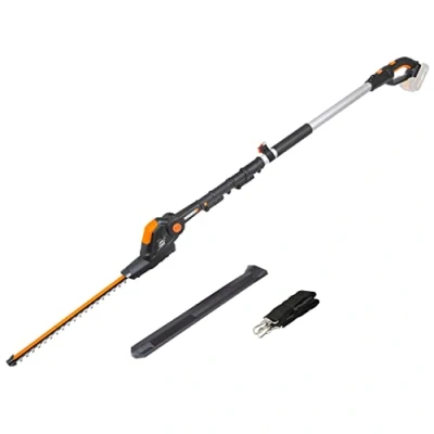 Imagen de Cortasetos con pértiga telescópica 20V Máx. WORX PowerShare WG252E.9 No Incluye batería ni Cargador 45 cm de Peine 3,6 Metros Altura Corte Correa Ajustable