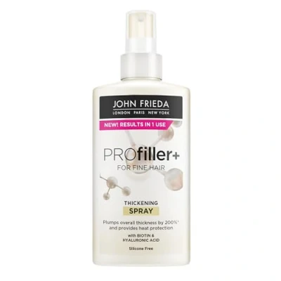 Imagen de JOHN FRIEDA Spray Densificador Profiller 150 ml, para Cabellos Finos y Débiles, Fortalece Densifica, con Biotina Ácido Hialurónico, Ayuda a Reducir Caída de Cabello Dañado, Protección Térmica