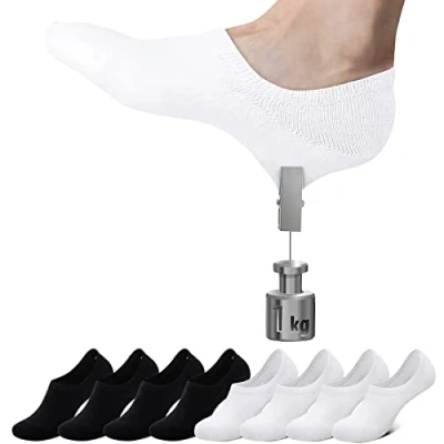 Imagen de Falechay Calcetines Invisibles Tobilleros Mujer hombre 8 Pares NegroBlanco 35 38