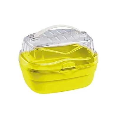 Imagen de Ferplast Trasportín para hámsteres y otros pequeños roedores ALADINO SMALL Jaula de viaje hámsteres, Rejillas ventilación, Cómoda asa, Cierre seguro, 20 x 16 h 13,5 cm Verde
