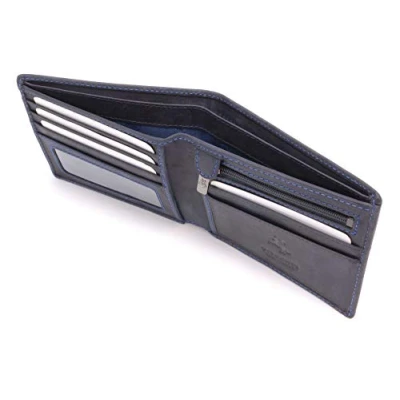 Imagen de VISCONTI Shield 707 Cartera Cuero Hunter Azul RFID
