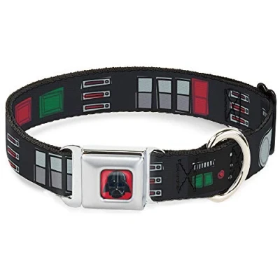 Imagen de Collar de Perro Hebilla cinturón Seguridad Star Wars Darth Vader 3 Negro Gris Rojo 11 a 17 Pulgadas 1.0 Ancho