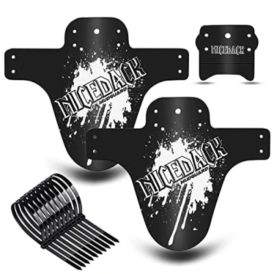 Imagen de NICEDACK Guardabarros MTB, Bicicleta Montaña, MTB Mudguard Delantero y Trasero Compatible se Adapta a 20&quot; 22&quot; 26&quot; 27,5&quot; 29 Pulgadas de Bici Fat (Blanco)