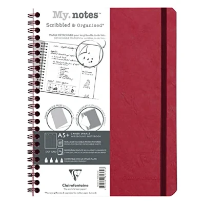 Imagen de Clairefontaine 782332C Age Bag My.Notes carnet reliure intégrale à marge détachable 16x21cm 120p détach. DOT rouge