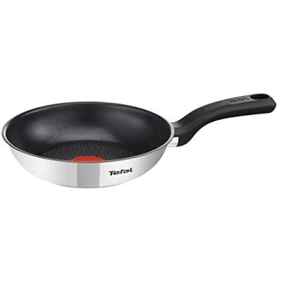 Imagen de Tefal Comfort Max Sartén 20 cm antiadherente, acero inoxidable 18/10, Thermo Spot, base gruesa, cocinado homogéneo, mango ergonómico fresco, saltea, recetas asiáticas, apto todas cocinas