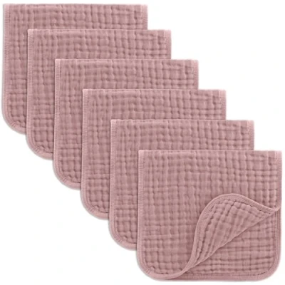 Imagen de Comfy Cubs paños de muselina para bebé, artículos esenciales bebés, eructos, cuadrados muselina, 100% algodón, mano 6 capas extra absorbentes y suaves (malva, paquete