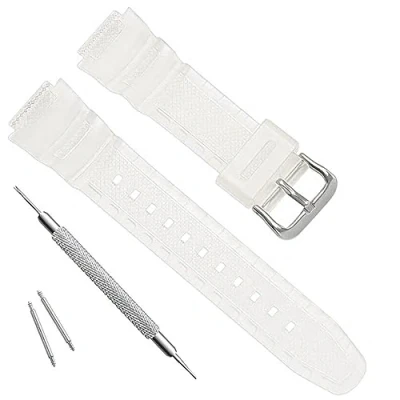 Imagen de Correa de repuesto resina natural impermeable para Casio AQ S800W SGW 300H MRW 200H AE 1200 W 800H 735H (blanco semitransparente)
