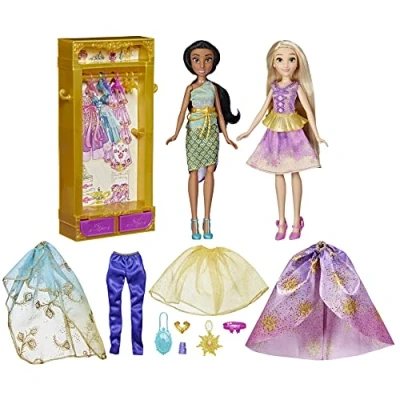 Imagen de Disney Princess Armario de Moda Princesa Muñecas Jasmine y Rapunzel para muñeca con Ropa A Partir 3 años