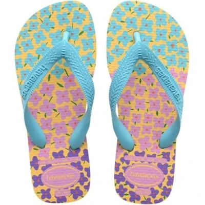 Imagen de Havaianas Kids Flores, Sandalias Niñas, Caja Amarillo Azul, 23/24 EU