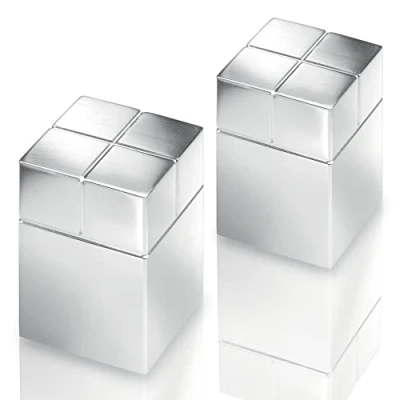 Imagen de SIGEL BA707 Juego de 2 imanes cuadrados, neodimio N50, para pizarras magnéticas, 2x3x2 cm, plateado
