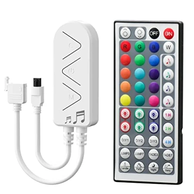 Imagen de PAUTIX Controlador LED RGB de 44 teclas, control remoto IR para tiras COB SMD 5050 y 3528