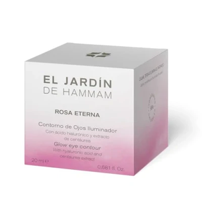 Imagen de El Jardín de Hammam Contorno Ojos Iluminador Rosa Eterna Con Extracto Rosa, Aceite Oliva, Centaurea y Ácido hialurónico 20 ml