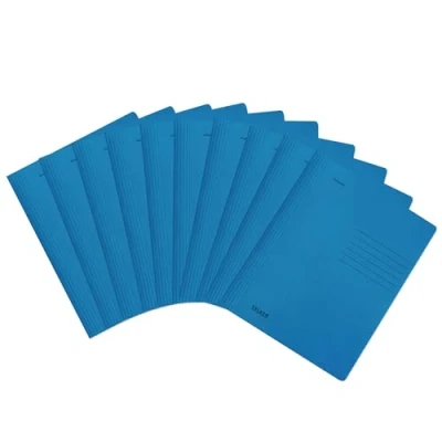 Imagen de Falken Carpeta de cartón (10 unidades, plegada, DIN A4, color azul intenso, fabricado en Alemania),