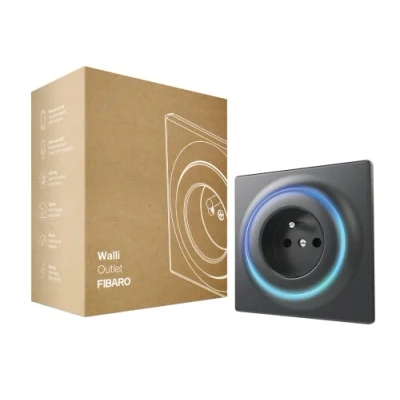 Imagen de FIBARO FGWOE 011 8 Walli Outlet E/Z Wave Plus Enchufe Inteligente, Tipo E, Antracita