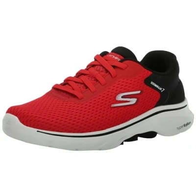 Imagen de Skechers Go Walk 7, Zapatillas de Deporte Hombre, Textil Sintético Rojo Y Negro, 41 EU