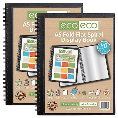 Imagen de eco Eco137x2 Libro de exhibición con espiral, tamaño A5, 50% reciclado, 40 bolsillos, 2 unidades