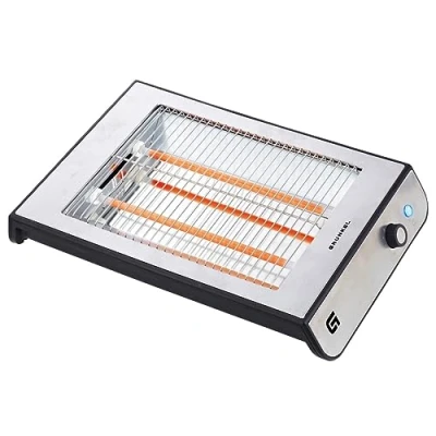 Imagen de Grunkel Tostadora de pan 600W y apto para 4 rebanadas con 6 niveles temporizador bandeja recoge migas. En acabado inoxidable 38 x 25cm superficie total